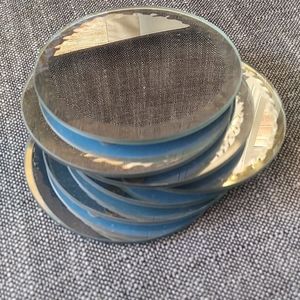 Set of 7 4" mirrored coasters
